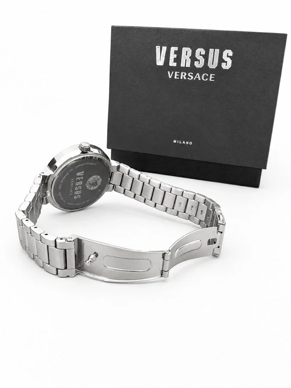 Versus Versace Silver Black Stainless Steel Bracelet Watch
